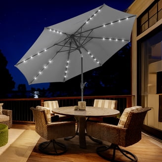 MASTERCANOPY 11ft Solar Patio Umbrella with LED Lights Tilt and Crank, Dark  Gray - Walmart.com