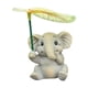 thumbnail image 2 of Estatua de animal pequeño pintada a mano, figura sosteniendo una hoja artificial, accesorio fotográfico de resina. Elefante, 2 of 8