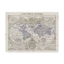 Trademark Fine Art 'A New Map of the World' Canvas Art by Sue Schlabach