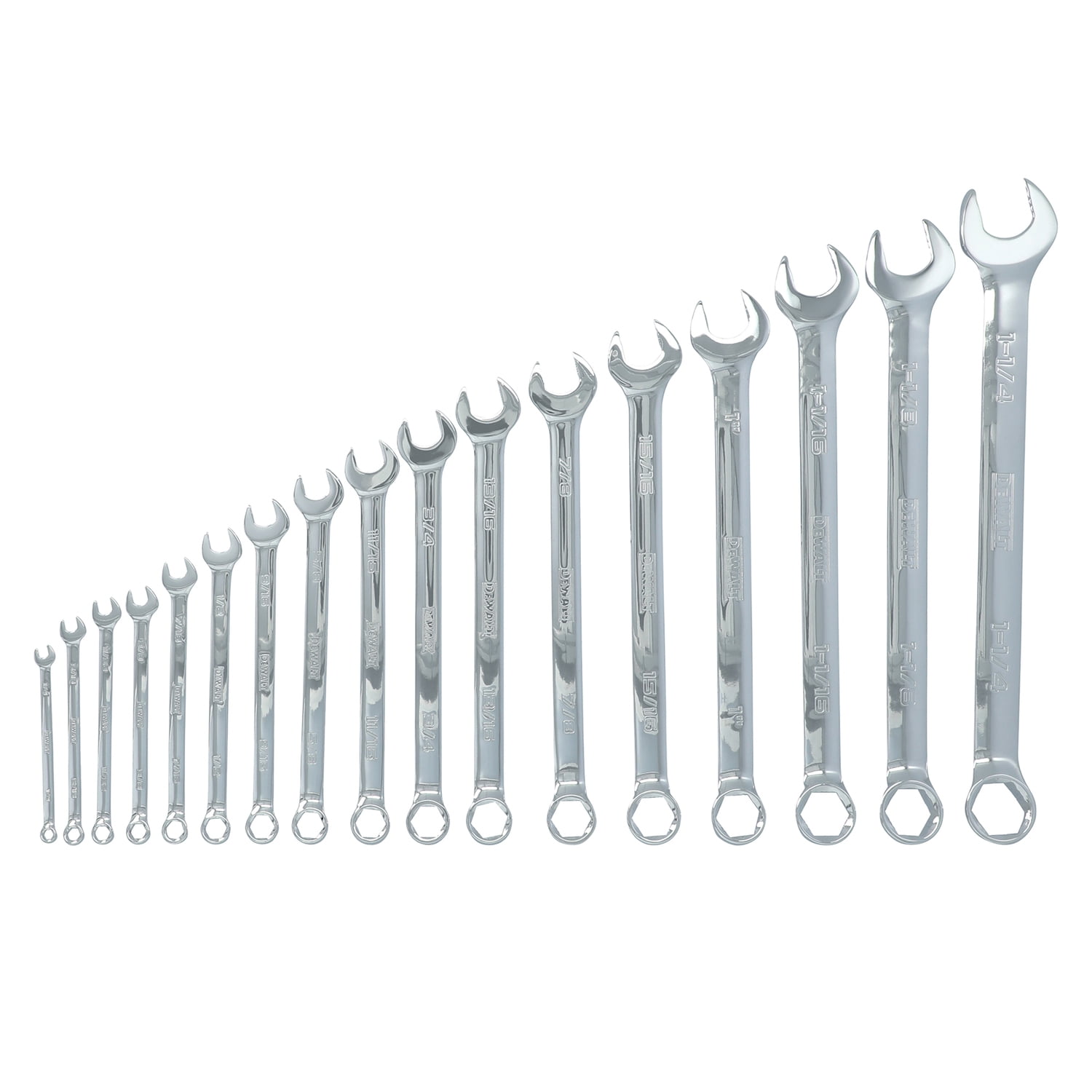 DEWALT TOUGHSERIES 17-Piece SAE Combination Wrench Set plus Roll Pouch, DWMT45428