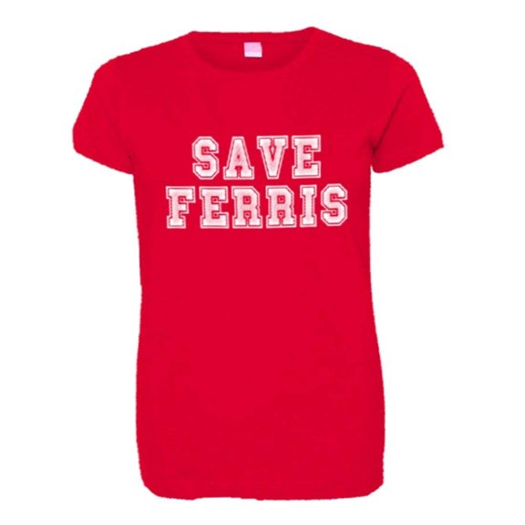 PleaseMeTees™ Womens Classic Save Ferris Beuller Day Off Vintage HQ Tee