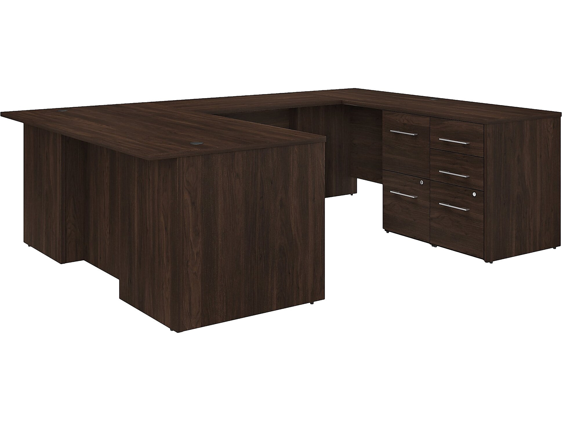 Bush Business Furniture 71" UShaped Executive Desk with Drawers, Black