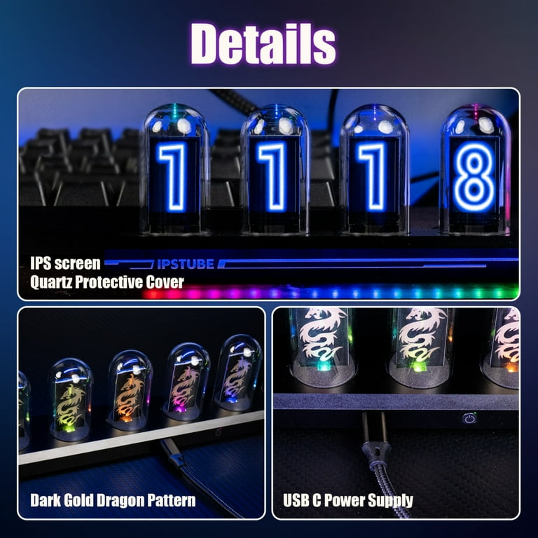 SIKAI CASE Nixie Tube Clock,RGB Nixie Tube,APP Control,Customized