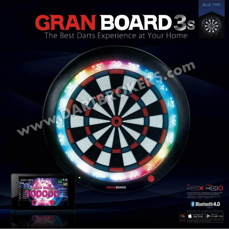 GRAN BOARD 3s Bluetooth Electronic Dartboard - Blue - Walmart.com