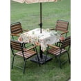 thumbnail image 4 of Outdoor Tablecloths with Umbrella Hole & Zipper, Spring Floral 60x60 Inch Square Tablecloths, Watercolor Roses Eucalyptus Leaves Botanical Waterproof Table Cloth, Patio/Pool/Picnic Table Covers, 4 of 8