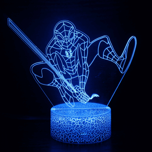 Hfnggwee 3D Night Light for Kids, Spider_Man 3D Illusion Lamp with Remote & Smart Touch 16 Changeable Colors for Children's Room Decoration Christmas Birthday Gift NL112-081