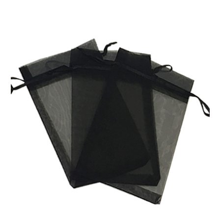 100 Pcs Sacs en Organza Transparents Noirs 2X3 avec Cordon de Serrage, Pochettes à Bijoux, Sacs Cadeaux pour Fête de Mariage, Sacs Cadeaux, Sacs à Bonbons, Kyezi Design And Craft