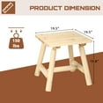 thumbnail image 2 of HOMEDIARY Wooden Adirondack Log Side Table, Cedar Wood Outdoor Square End Table w/Slatted Tabletop, Oversize 19.5” Indoor Outdoor Patio Side Coffee Table for Garden Patio Backyard Porch, Natural, 2 of 7