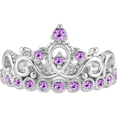 14k White Old Rosary Ring - 14K White Gold Alexandrite Crown Ring (June) (7)