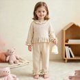 thumbnail image 2 of ZIXKCGDSE Baby Girl Clothes Ruffle Sleeved Pullover Tops and Wide Leg Pants Fall Outfits Size 2-3 Years, 2 of 4