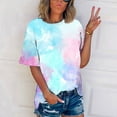 thumbnail image 2 of Timegard Plus Size Tops for Women Tie Dye Drop Shoulder Cute Comfy Blouse Casual Short Sleeve Tee Shirts, 2 of 4