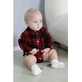Younger Tree Toddler Baby Boy Girl Flannel Shirt Newborn Long Sleeve Plaid Bodysuit Clothes,Size