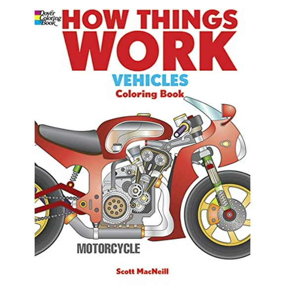 Pre-Owned Dover Science for Kids Coloring Books How Things Work: Vehicles Coloring Book, (Paperback)