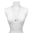 thumbnail image 3 of Delight Jewelry Silvertone Pebble Border Initial - G - Hot Pink Heart Nurse Strong Zoe Necklace, 3 of 4