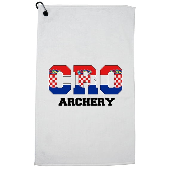 Croatia Archery - Olympic Games - Rio - Flag Golf Towel with Carabiner Clip