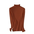 thumbnail image 5 of TRUBKH Women's Sweaters Scallop Neck Sweater Long Sleeve Going Out Tops Drop Shoulder Sweaters Business Casual Outfits for Women Fall Sweaters Fall Tops for Women Brown L, 5 of 8