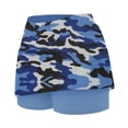 thumbnail image 6 of FAOWME Women's Skirts High Waist Camouflage Print Comfortable Breathable Fitness Yoga Skirt Built In Shorts For Sports Activities,Light Blue,Xxl, 6 of 7