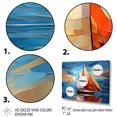 thumbnail image 3 of Designart "Sailboat Sailing harmonies I" Sailing Boat Floater Framed Wall Art Living Room, 3 of 7