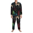 thumbnail image 3 of Sikiie Vintage Wolf Warrior Mens Pajama Set, Soft Warm Long Sleeve Sleepwear, Cozy Button-Down Pjs for Men-XX-Large, 3 of 7