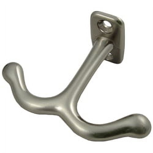 Ceiling/Locker Hook, 3-1/8" Wide, 2-1/8" Projection, Satin Nickel by Stone Harbor Hardware