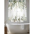 thumbnail image 5 of Sage Green Eucalyptus Leaves Sheer Curtains 72 Inch Length 2 Panels for Living Room, Spring Botanical Floral Voile Kitchen Curtain Set, Luxury Privacy Drapes Window Treatment for Bedroom, 5 of 7