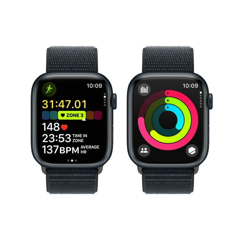 Apple Watch Series 7 GPS, 45mm Midnight Aluminum Case with Midnight Sport  Band - Regular 