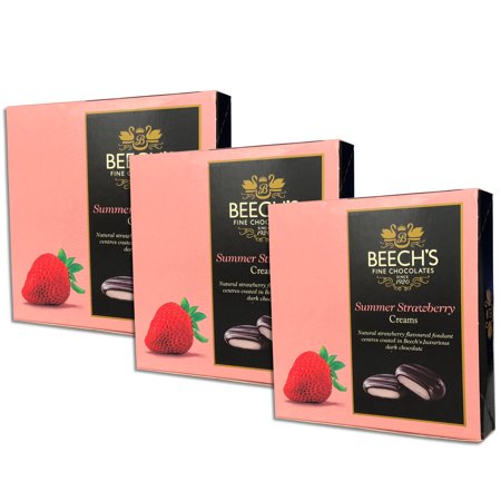 Beech s Fine Chocolates | Dark Chocolate Strawberry Creams | Vegan Friendly  Natural Flavours  Gluten Free | 3 Pack 90g Each