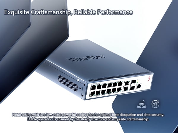 16-Port 2.5G L3 Managed Ethernet Switch, 2.5Gb Network Switch with 12x2.5G RJ45|2x10G RJ45|2x10G SFP+ Ports, DHCP/OSPF/BGP/VLAN/ACL/LACP/IGMP Supported, Built-in Smart Fan, Desktop/Wall-Mount