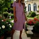 thumbnail image 5 of Largo Vestido Casual Mujer Mezcla de Lino Cuello Redondo Suelto Ajuste Multicolor Maxi de Verano para la Playa, 5 of 6