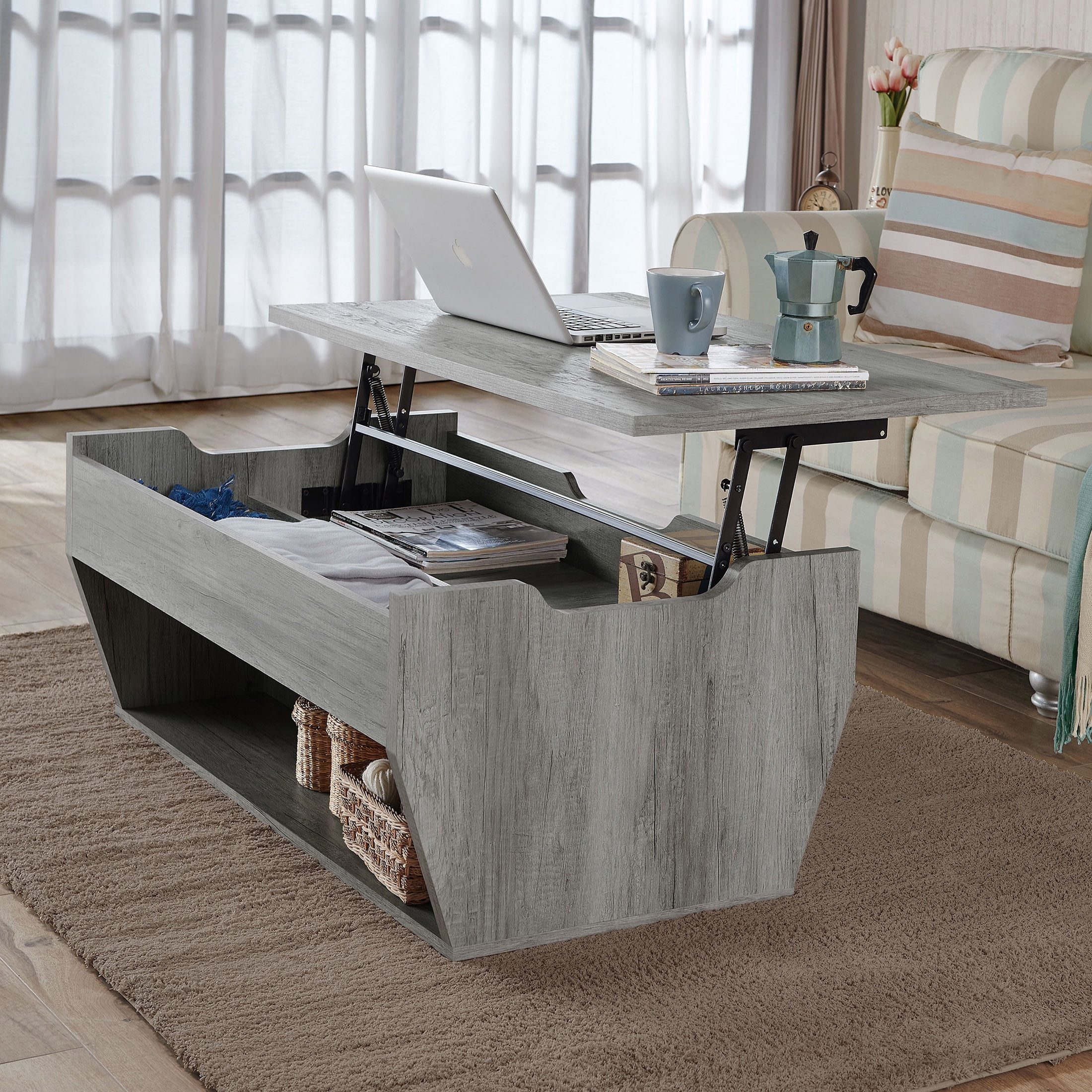 Furniture of America Chet Lift-Top Coffee Table, Gray