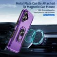 thumbnail image 5 of Designed for iPhone 16 Plus Case, Military-Grade Drop Protection, Shockproof Phone Case Cover, Magnetic Car Mount Ring Kickstand Bumper Hard Case for iPhone 16 Plus, Purple, 5 of 10
