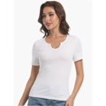 thumbnail image 6 of Long Sleeve Shirts for Women Basic Casual V Neck Tops Ribbed Slim Fitted Blouse, 6 of 6
