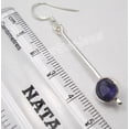 thumbnail image 3 of SilverStarJewel 925 Sterling Silver Classic Iolite Long French Wire Earrings 2" Low Shipping, 3 of 3