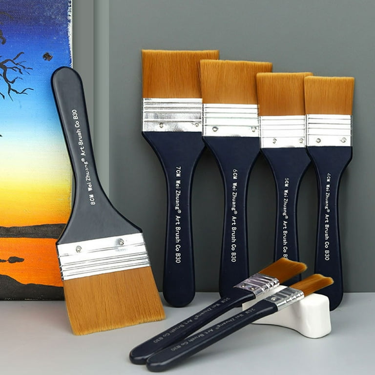 50Pcs Flat Paint Brushes with Nylon Hair Small Brush Bulk for Detail  Paint-;d