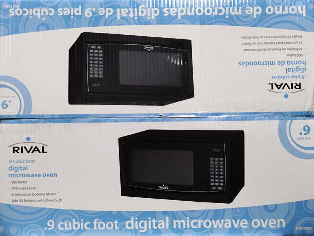 Rival 0.9 Cu. Ft. Black Microwave Oven - image 2 of 6