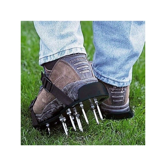 Lawn Aerator Shoes Universal Size Fits Lawn Nail Shoes With 26 Spikes And Adjustable Straps For Garden Soil Grass Lawn Aerator Sandals 29x13cm