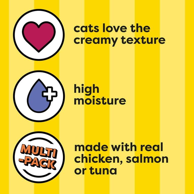 Temp-tations Creamy Puree Cat Treats with Chicken Salmon Tuna, 12G