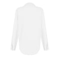 thumbnail image 5 of Jzuxvd Womens Button Down Shirts Gauze Cotton Dress Shirt Long Sleeve Oversized Solid Tunic Tops with Pockets White 5XL, 5 of 6