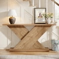 thumbnail image 2 of Tribesigns 63" Console Table, Farmhouse Wooden Couch Table Behind Sofa with Storage, Long Entryway Sofa Station, Rustic Console Stand with Base, Hallway Stand for Entryway, Living Room, Vintage Brown, 2 of 16