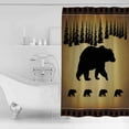 thumbnail image 3 of Shower Curtain Bear Animal Silhouette Jungle Forest Waterproof Shower Curtain Set with Hooks for Bathroom Showers,Stalls and Bathtubs,54x78In Retro Brown Gradient, 3 of 8