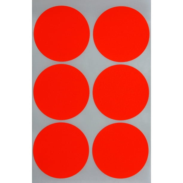 Neon Red Dot Sticker 50mm, Circle 2