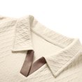 thumbnail image 4 of FRSASU Men's 2 Pieces Set Short Sleeve Knit Polo Shirts Casual Shorts Summer Beach Matching Outfits Beige, 4 of 9