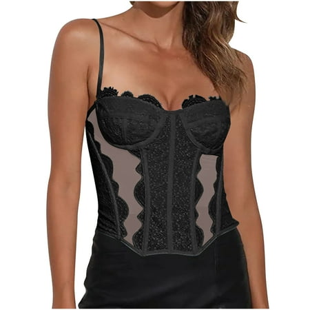 Women s Shapewear Lace Bodysuit Slimming Corset Bodysuit Mesh Tummy Control Body Shaper Going Out Tops