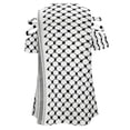 thumbnail image 5 of Palestinian Hatta Kufiya Folk Pattern Womens Summer V Neck Zipper Top Short Sleeve T Shirt Off Shoulder Top Casual Classy Loose Shirts, 5 of 7