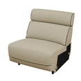 thumbnail image 2 of Bailu Luxurious Comfort Top Grain Leather and PVC Living Room Lounge Sofa Three Piece Set Beige, 2 of 7