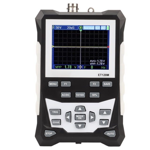 Digital Color Analog Oscilloscope, 120MHz Waveform Bandwidth Handheld Oscilloscope TFT 3 Trigger Mode for Equipment Debugging