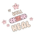 thumbnail image 2 of Danish Pastel Wall Decal Cute Doodle Bandaid with Smiling Stars Bedroom Wall Decal for Girls Quotes and Sayings Cute Themed Room Décor - Size: 10 In x 9 In, 2 of 5