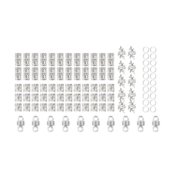 Hair Beads Dreadlock Set 100PCS Metal Hair Beads Hollow Out Cuffs For Braiding Styling And Costume Accessories