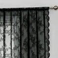 thumbnail image 2 of Black Lace Curtains for Bedroom Living Room 29 x 78-inch Long Vintage Floral Embroidered Sheer Voile Window Sets Durable Rose Lace Fabric Rod Pocket Curtain Drapes for Halloween Decoration, 1 Panels, 2 of 6