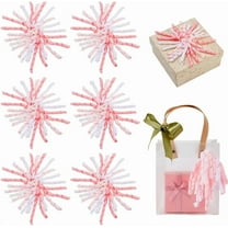 6 Pcs Curly Ribbon Self Adhesive Gift Bows Pink and White Curly Bows Christmas Bows